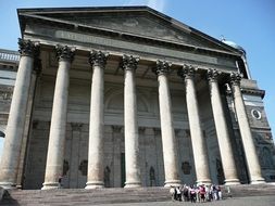 people near Esztergom Basilica on a sunny day