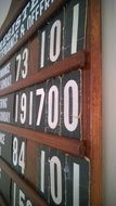 church attendance board, detail