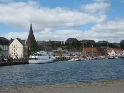 St. Mary's Church at the top of the port, Flensburg Firth