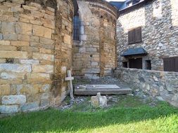 Romanesque church in the cemetery
