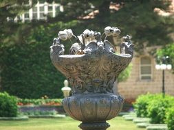 stone sculpture in Bahá’í Gardens, detail, israel, haifa