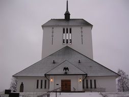White Church in Ullensaker in the winter