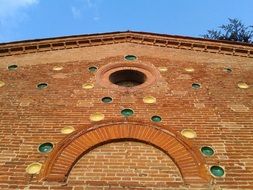 unusual facade of a church in tuscany