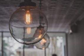 vintage decorative ceiling lights, wide bulbs
