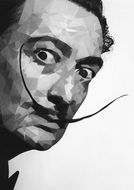 black and white portrait of salvador dali