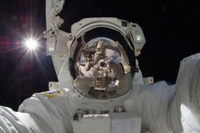 photo of the astronaut in a spacewalk