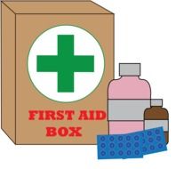 drawing of a first aid box