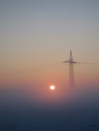 photo of strommast at the sunrise
