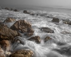 tide on coastal rocks
