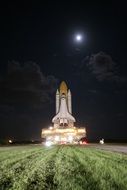 space shuttle at launch pad