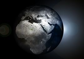 steel globe earth drawing