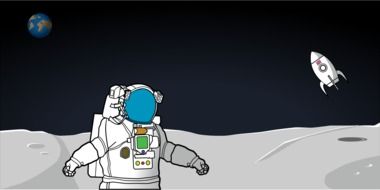 moon astronaut darwing