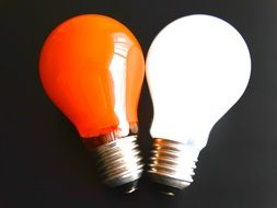 orange and white light bulbs