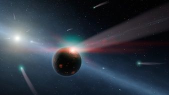 comet in the universe as an artistic concept