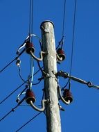 transmission tower on the blue sky