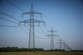 power pylons on the field