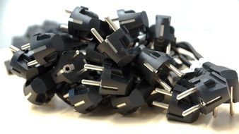 Black electrical plugs