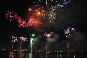 landscape of the colorful fireworks