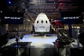 spacex module at the exhibition