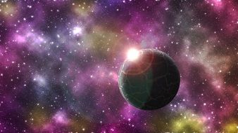 Clipart of nebula planet in a space