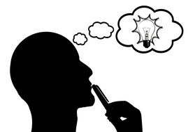 Clipart of man who is thinking about light bulb