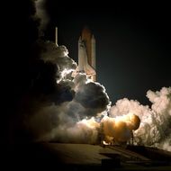 atlantis space shuttle rises