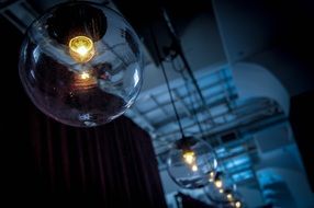round powerful incandescent lamp