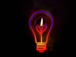 Clipart of Colorful light bulb