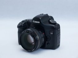 canon eos 5d camera at grey background