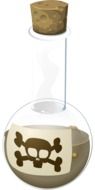 glass bottle with poison