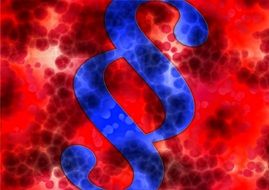 Blue section sign on a red background