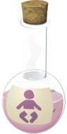 bottle with purple liquid for children