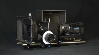 movie camera on a dark background