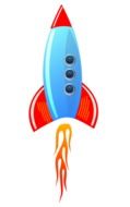 rocket drawing on a white background