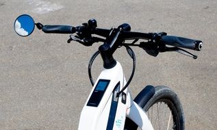 modern bike with rear mirror