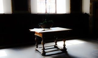 Wooden table in room