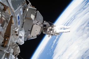 astronaut at the international space station