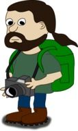 drawing a man with a camera