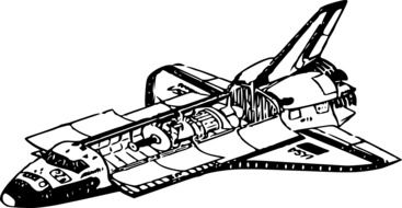 drawing of a space shuttle