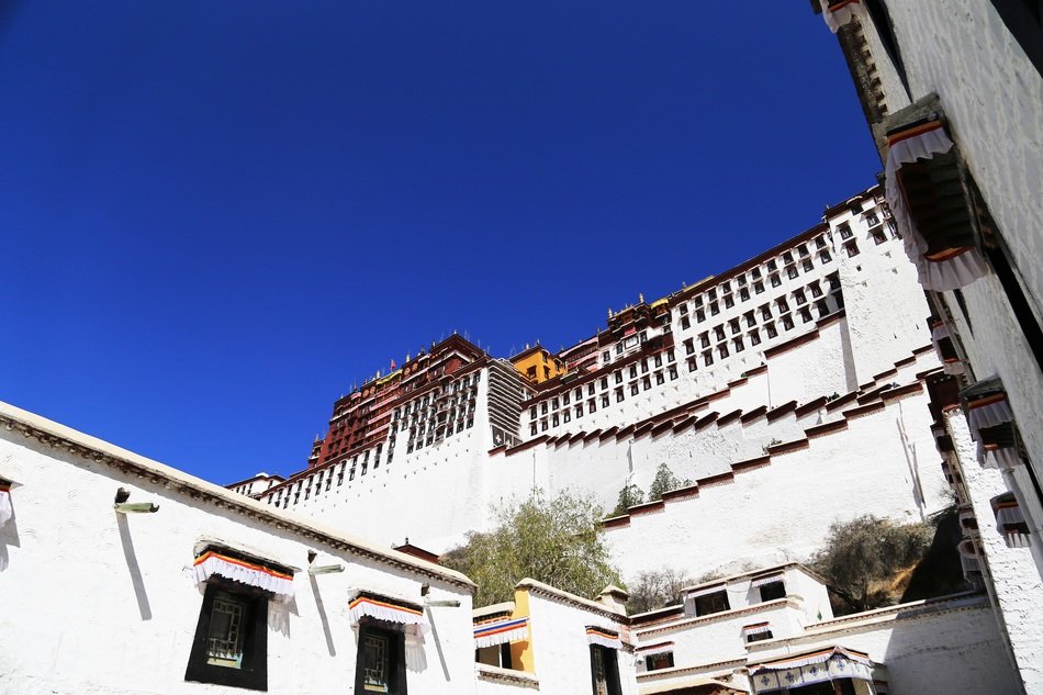 Potala Palace on the background of blue sky