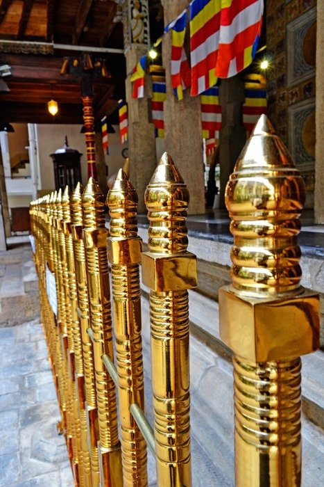 gold fence in a temple