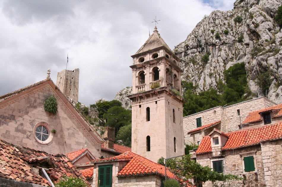 church at the foot of the rock in Croatia