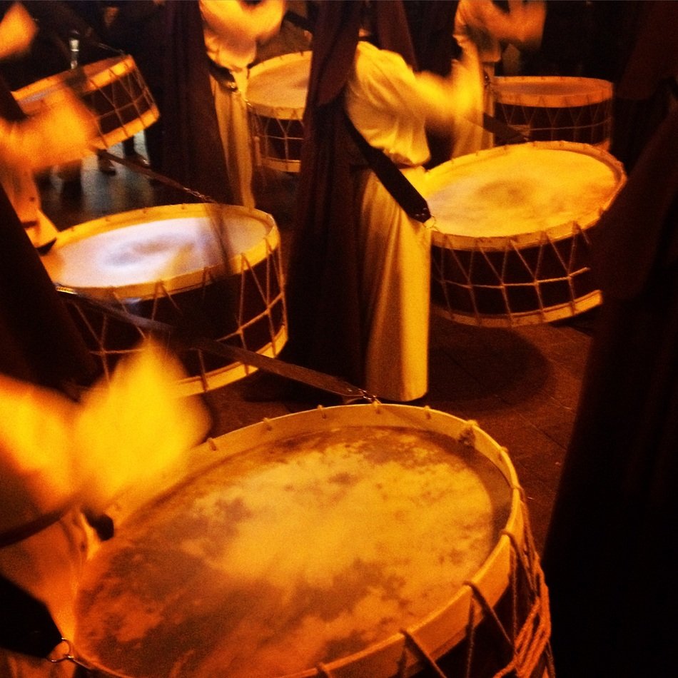 procession of believers in a religious festival in Spain