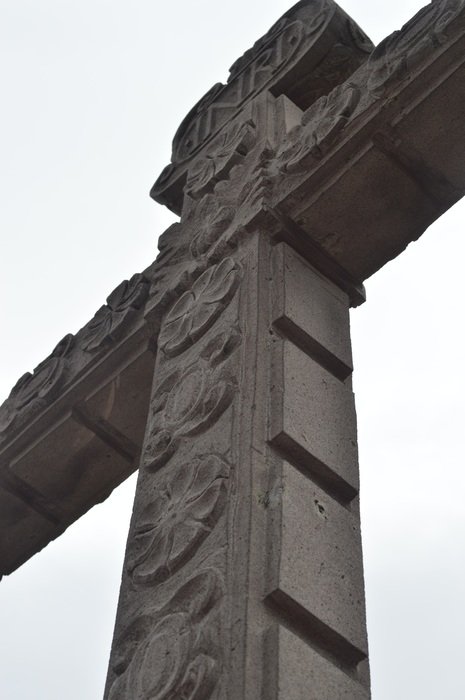 large cross near the temple