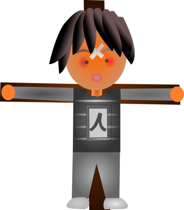 Crucified Jesus in the anime clipart