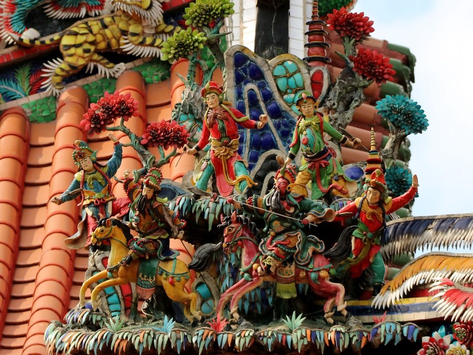 mythical animals in the temple, china