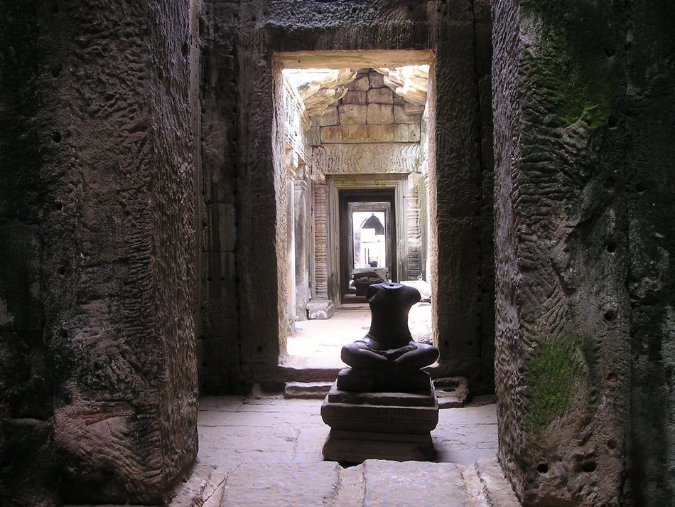 temple in the middle in cambodia