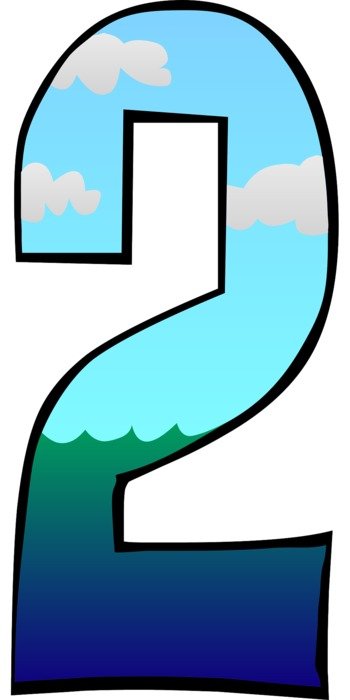 image of the ocean on the number two