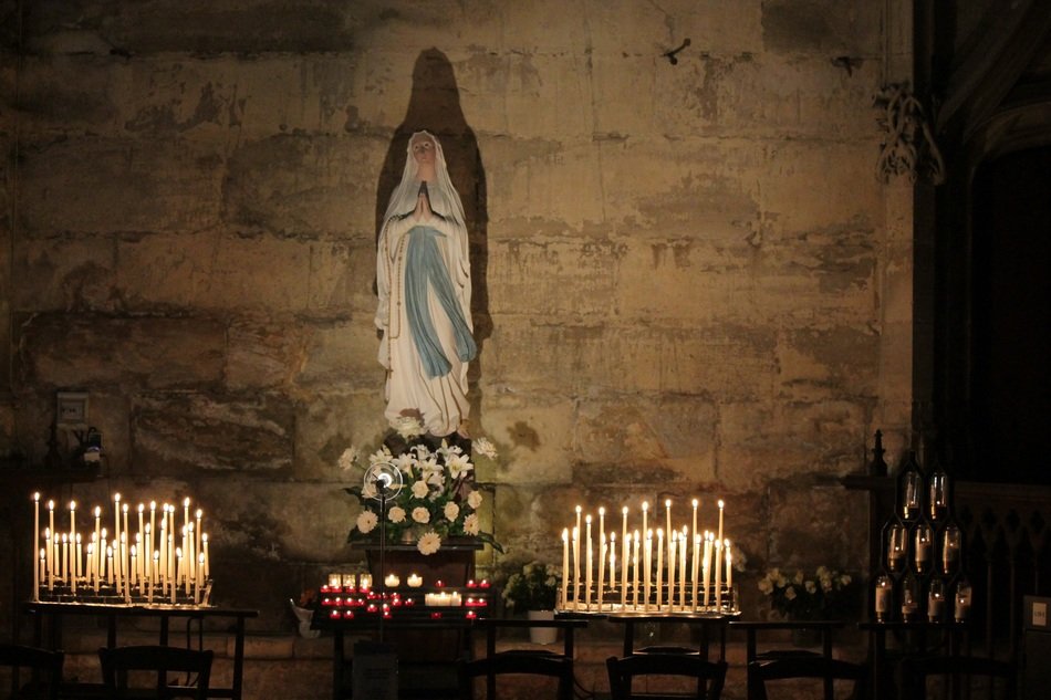 statue of virgins in church
