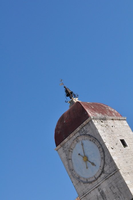 clock on the tower of the church